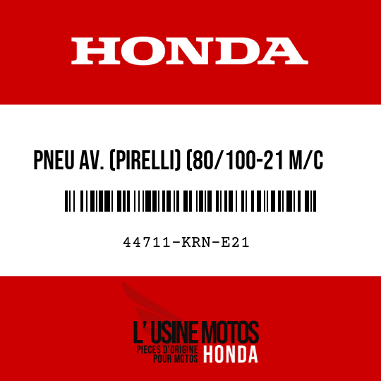 image de 44711-KRN-E21 PNEU AV. (PIRELLI) (80/100-21 M/C 51M MST)