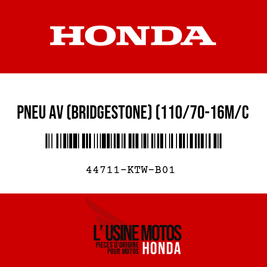 image de 44711-KTW-B01 PNEU AV (BRIDGESTONE) (110/70-16M/C 52S)