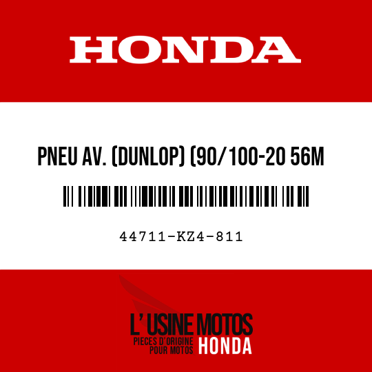 image de 44711-KZ4-811 PNEU AV. (DUNLOP) (90/100-20 56M D739FA)