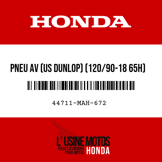 image de 44711-MAH-672 PNEU AV (US DUNLOP) (120/90-18 65H)