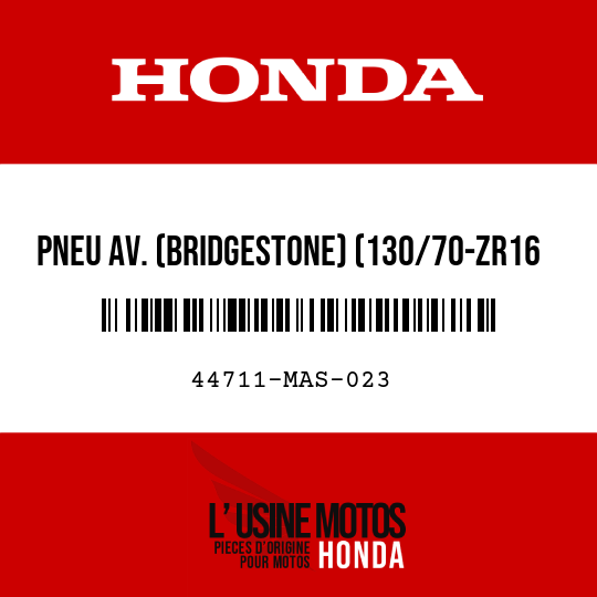 image de 44711-MAS-023 PNEU AV. (BRIDGESTONE) (130/70-ZR16 BT56F)