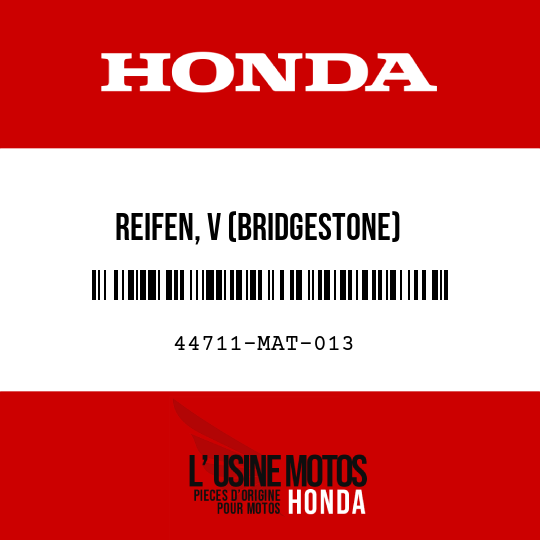 image de 44711-MAT-013 REIFEN, V (BRIDGESTONE) (120/70ZR17)