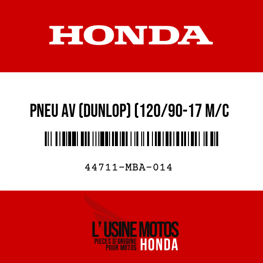 image de 44711-MBA-014 PNEU AV (DUNLOP) (120/90-17 M/C 64S)