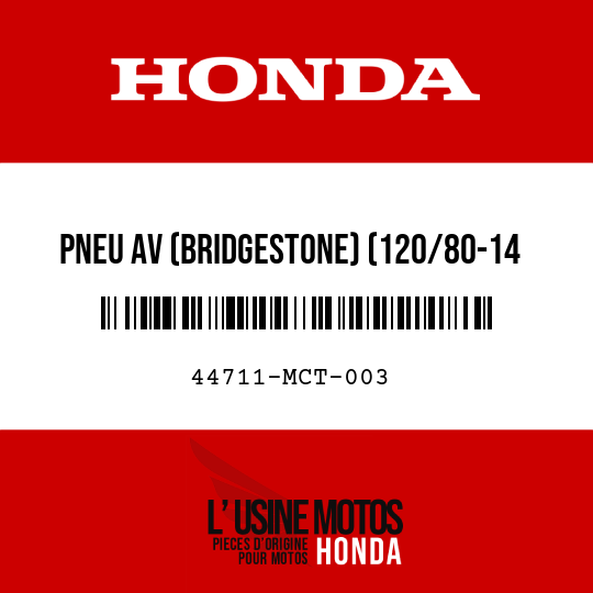 image de 44711-MCT-003 PNEU AV (BRIDGESTONE) (120/80-14 M/C 58S)