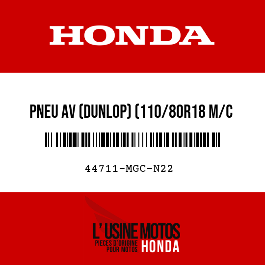 image de 44711-MGC-N22 PNEU AV (DUNLOP) (110/80R18 M/C 58V)