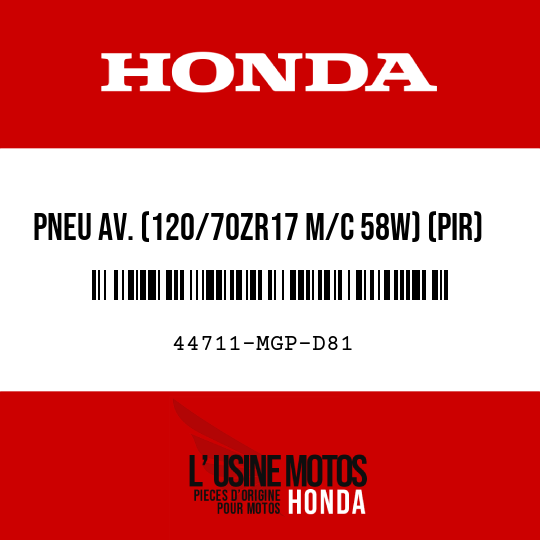 image de 44711-MGP-D81 PNEU AV. (120/70ZR17 M/C 58W) (PIR)