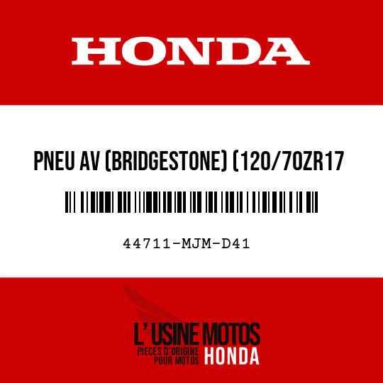 image de 44711-MJM-D41 PNEU AV (BRIDGESTONE) (120/70ZR17 M/C 58W)