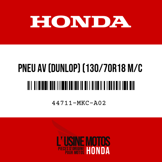 image de 44711-MKC-A02 PNEU AV (DUNLOP) (130/70R18 M/C 63H)