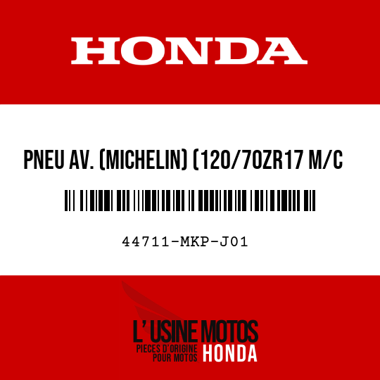 image de 44711-MKP-J01 PNEU AV. (MICHELIN) (120/70ZR17 M/C 58W)