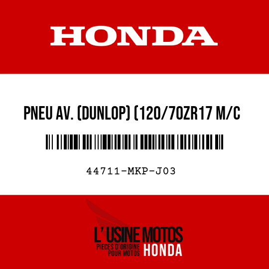 image de 44711-MKP-J03 PNEU AV. (DUNLOP) (120/70ZR17 M/C 58W)