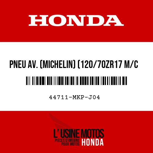 image de 44711-MKP-J04 PNEU AV. (MICHELIN) (120/70ZR17 M/C 58W)