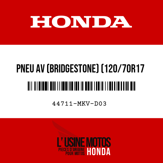 image de 44711-MKV-D03 PNEU AV (BRIDGESTONE) (120/70R17 M/C 58H)
