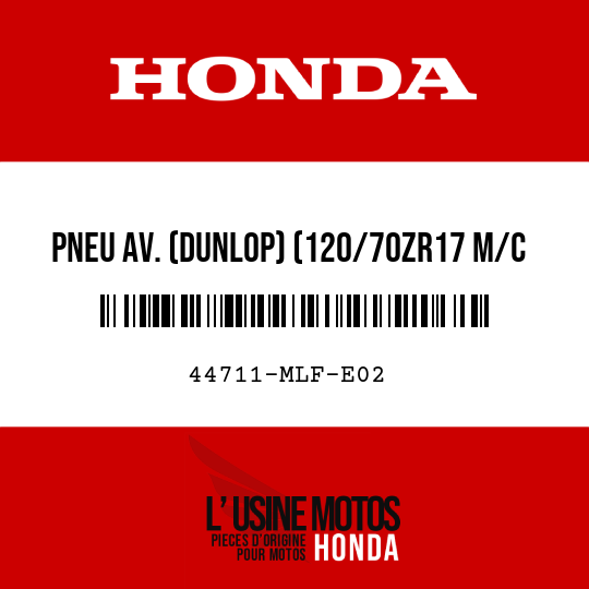 image de 44711-MLF-E02 PNEU AV. (DUNLOP) (120/70ZR17 M/C 58W)