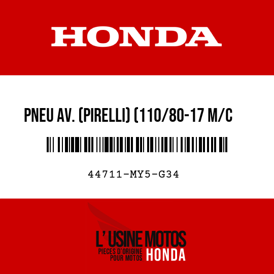image de 44711-MY5-G34 PNEU AV. (PIRELLI) (110/80-17 M/C 57H)