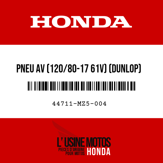 image de 44711-MZ5-004 PNEU AV (120/80-17 61V) (DUNLOP)