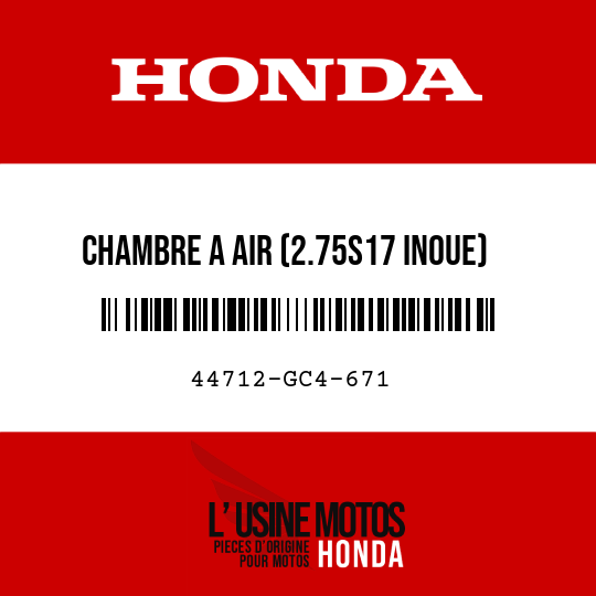image de 44712-GC4-671 CHAMBRE A AIR (2.75S17 INOUE)