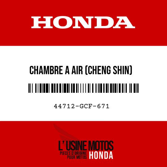 image de 44712-GCF-671 CHAMBRE A AIR (CHENG SHIN) (225/250-14 TR4)