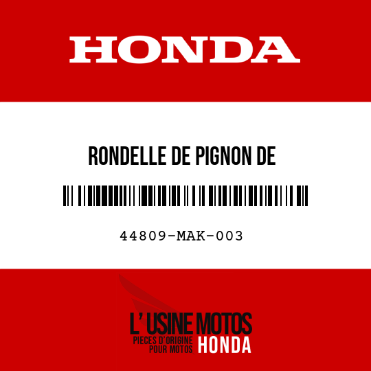 image de 44809-MAK-003 RONDELLE DE PIGNON DE COMPTEURVITESSE