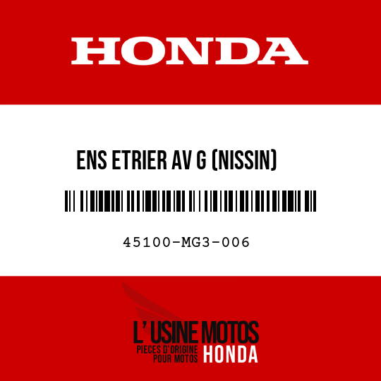image de 45100-MG3-006 ENS ETRIER AV G (NISSIN)