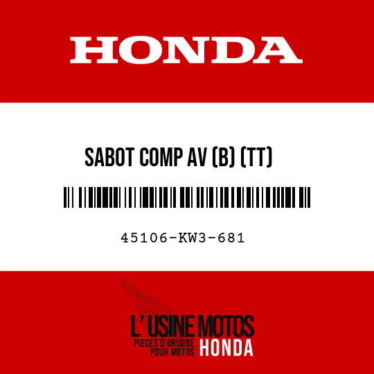 image de 45106-KW3-681 SABOT COMP AV (B) (TT)