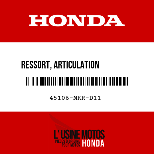 image de 45106-MKR-D11 RESSORT, ARTICULATION         PLAQUETTE