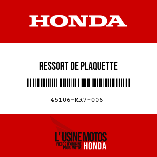 image de 45106-MR7-006 RESSORT DE PLAQUETTE
