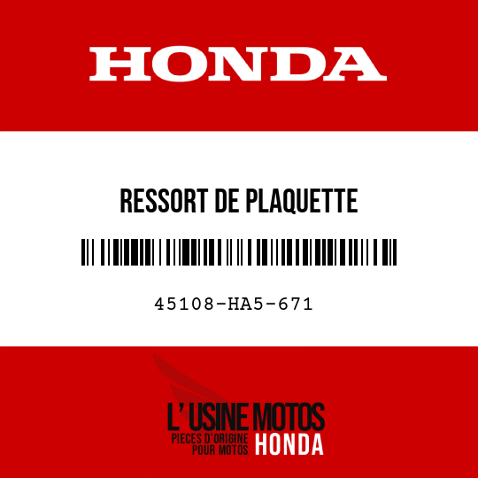 image de 45108-HA5-671 RESSORT DE PLAQUETTE