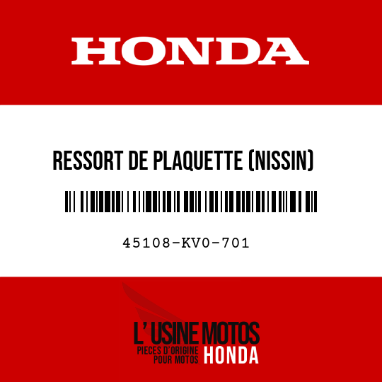 image de 45108-KV0-701 RESSORT DE PLAQUETTE (NISSIN)