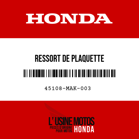 image de 45108-MAK-003 RESSORT DE PLAQUETTE