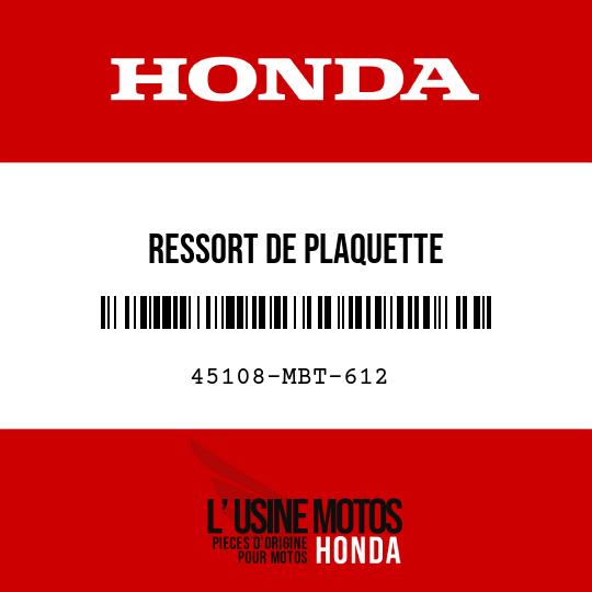 image de 45108-MBT-612 RESSORT DE PLAQUETTE