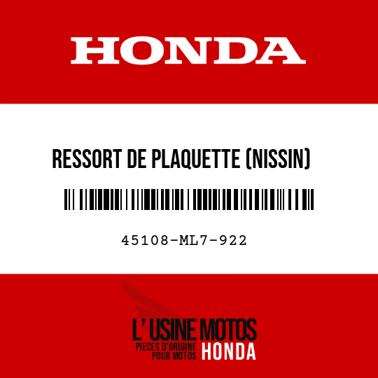 image de 45108-ML7-922 RESSORT DE PLAQUETTE (NISSIN)