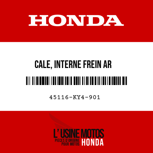 image de 45116-KY4-901 CALE, INTERNE FREIN AR