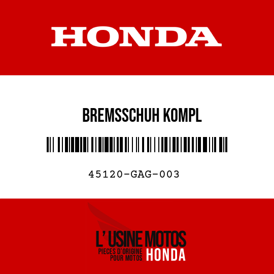 image de 45120-GAG-003 BREMSSCHUH KOMPL