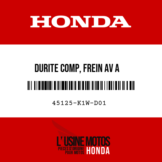 image de 45125-K1W-D01 DURITE COMP, FREIN AV A