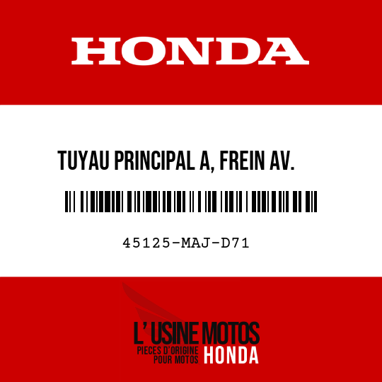 image de 45125-MAJ-D71 TUYAU PRINCIPAL A, FREIN AV.