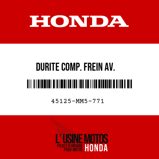 image de 45125-MM5-771 DURITE COMP. FREIN AV.