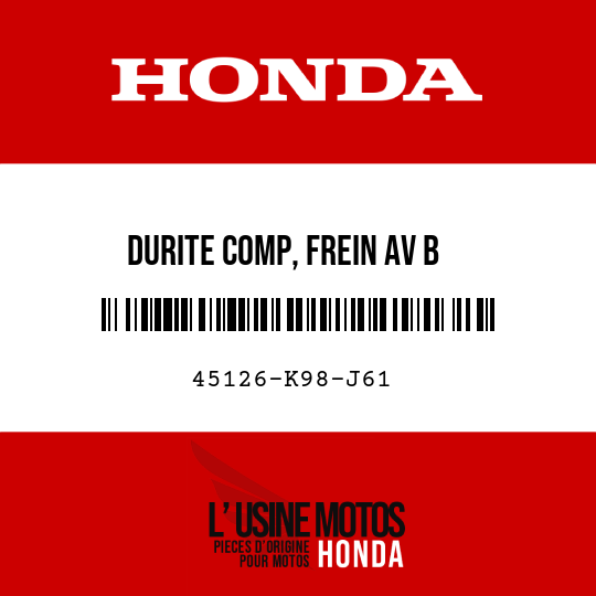 image de 45126-K98-J61 DURITE COMP, FREIN AV B