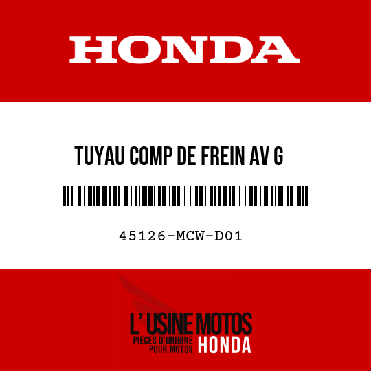 image de 45126-MCW-D01 TUYAU COMP DE FREIN AV G