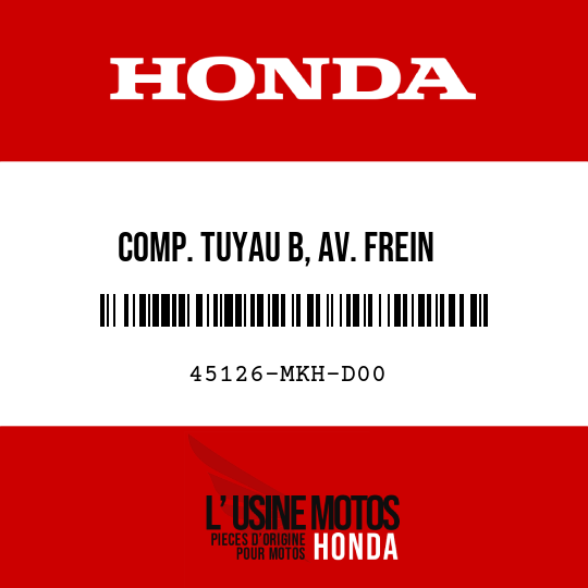 image de 45126-MKH-D00 COMP. TUYAU B, AV. FREIN