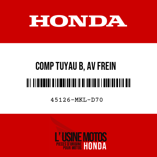 image de 45126-MKL-D70 COMP TUYAU B, AV FREIN
