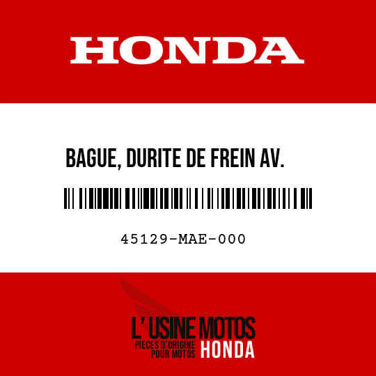 image de 45129-MAE-000 BAGUE, DURITE DE FREIN AV.
