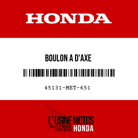 image de 45131-MET-651 BOULON A D'AXE