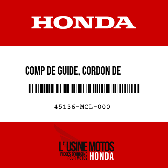 image de 45136-MCL-000 COMP DE GUIDE, CORDON DE     DETECTEUR DE VITESSE