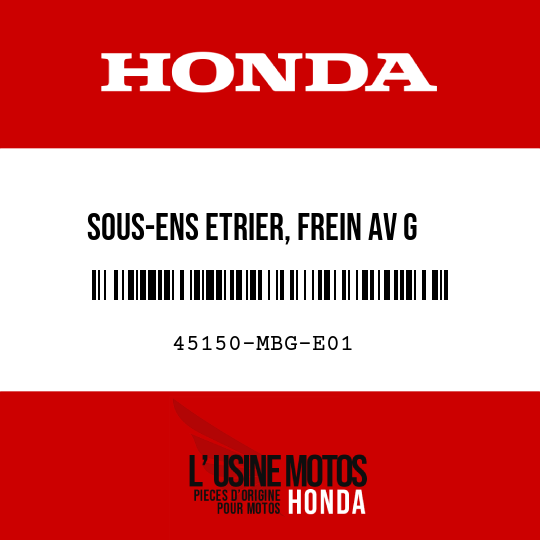 image de 45150-MBG-E01 SOUS-ENS ETRIER, FREIN AV G (NISSIN)