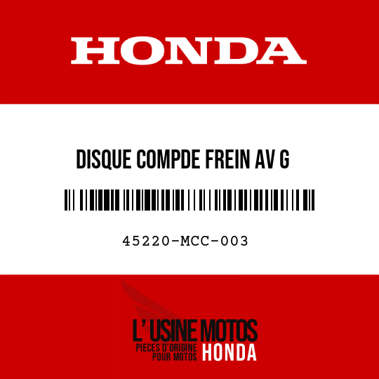 image de 45220-MCC-003 DISQUE COMPDE FREIN AV G