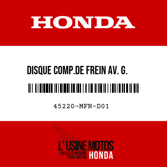 image de 45220-MFN-D01 DISQUE COMP.DE FREIN AV. G.