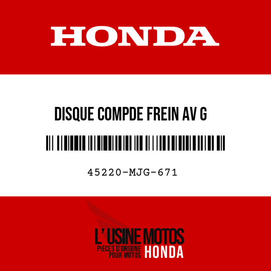 image de 45220-MJG-671 DISQUE COMPDE FREIN AV G