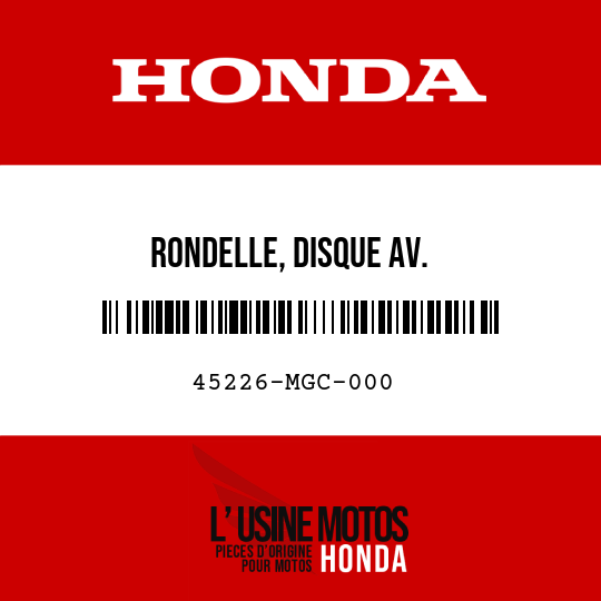 image de 45226-MGC-000 RONDELLE, DISQUE AV.