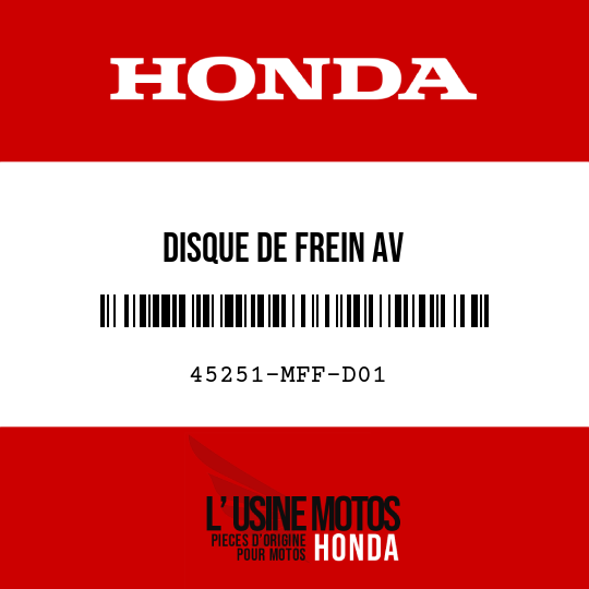 image de 45251-MFF-D01 DISQUE DE FREIN AV