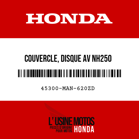 image de 45300-MAN-620ZD COUVERCLE, DISQUE AV NH250 